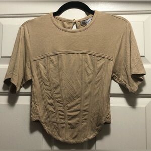 NWT Chaser Corset T-Shirt in Tan - Size S